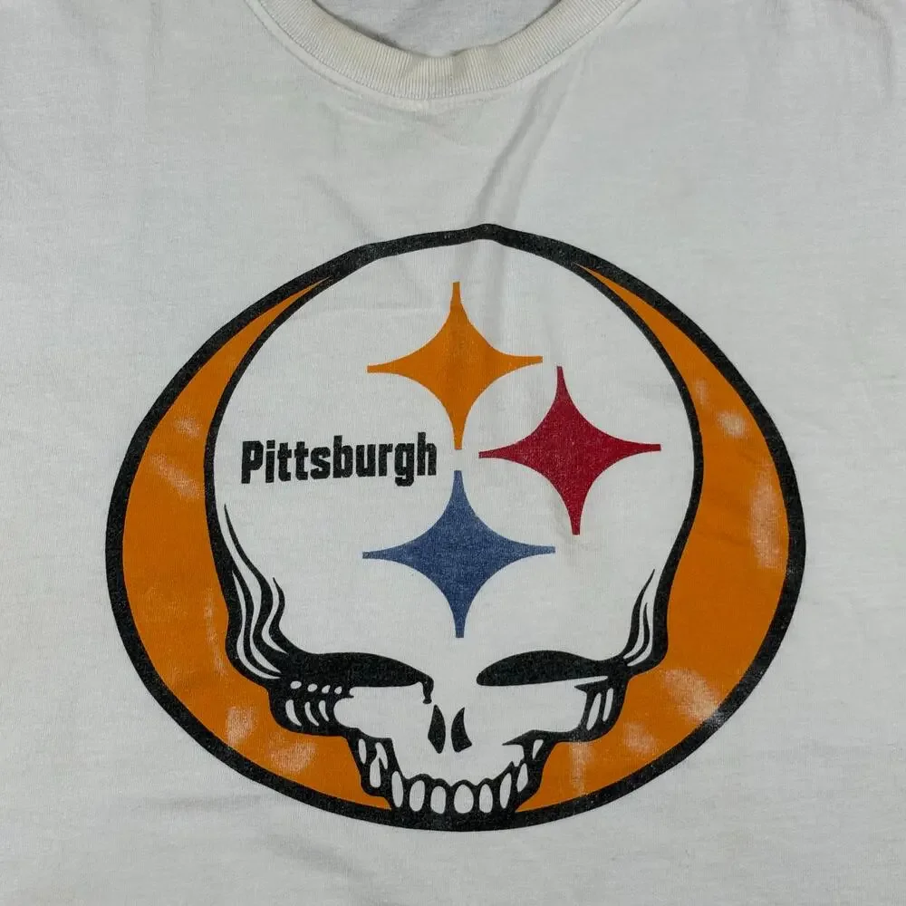 VTG Pittsburgh Steelers x Grateful Dead Steal Your Face NFL TShirt Mens Sz 2XL